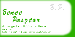 bence pasztor business card